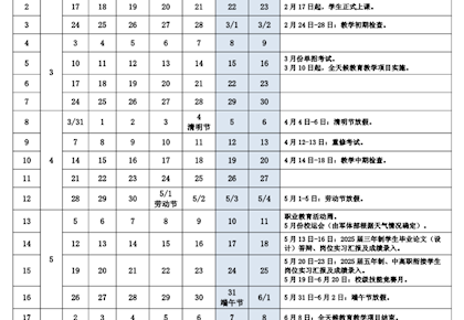 江西环境工程职业学院2024-2025学年下学期校历